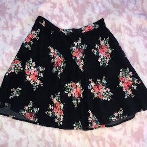 F21 Floral Skater Skirt